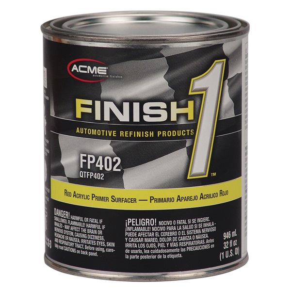 Acme® Finish 1™ Red Acrylic Lacquer Primer Surfacer Qt TP Tools